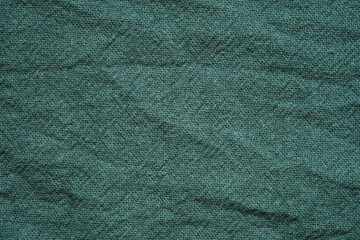 Green cotton fabric texture background, Wrinkle surface textile, wallpaper, banner - 754765153