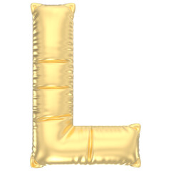 Letter L Balloon Gold 3D Render