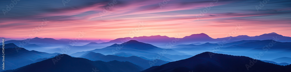 Poster panorama of the mountains