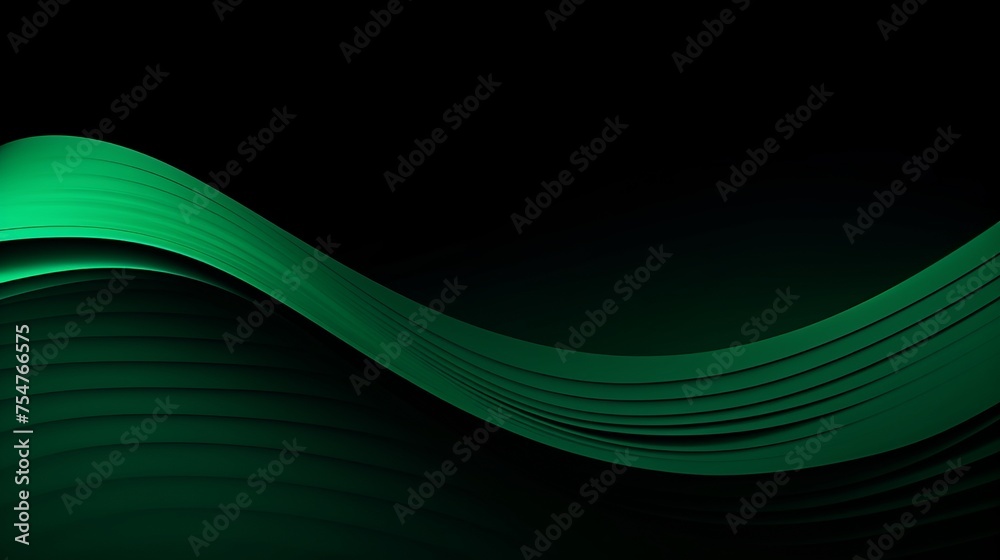 Canvas Prints green strip waves adorn a black background, offering an abstract texture that captivates the eye wit