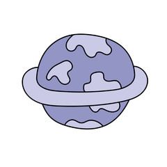 Planet. Vector illustration, isolated on white background