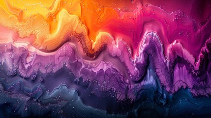 Liquid background, liquid painting abstract texture, mixture of neon acrylic colors - obrazy, fototapety, plakaty