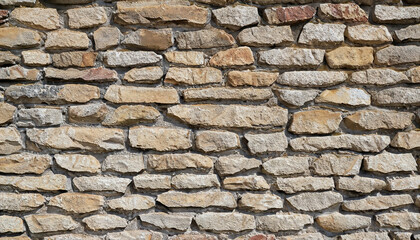 Fototapeta premium Masonry wall of stones with irregular pattern texture background
