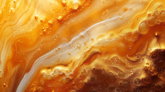 Liquid background, liquid painting abstract texture, mixture of gold acrylic colors