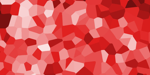 Abstract red stained glass background pattern .red stained glass window art background .seamless pattern with 3d shapes vector vintage design .