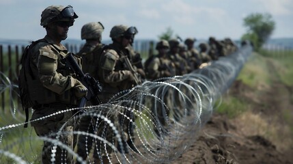 soldiers guard the border