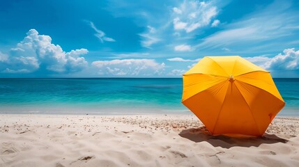 bright umbrella on the beach