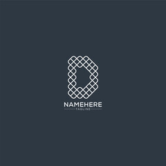 Creative D letter monogram simple line logo design