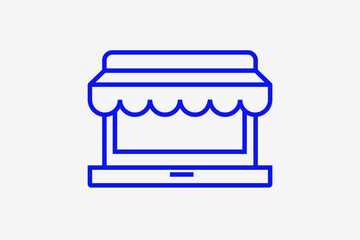 store illustration in line style design. Vector illustration.