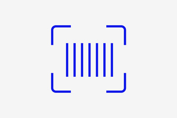 barcode illustration in line style design. Vector illustration.