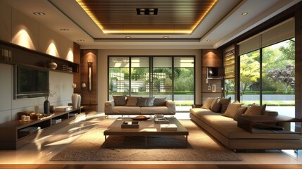 Shopping Mall Building Exterior view at night. 3d render, 3d building, home exterior, mosque, shool, image AI, footbol stadion.