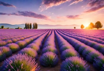 lavender field at sunset