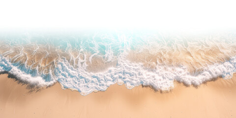 Top view waves on the sand beach summer holiday vacation concept. isolated on white and transparent background, png