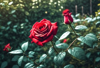 red rose in garden