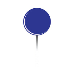 Blue-colored pin icon vector