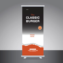 Food Roll up banner design vector template