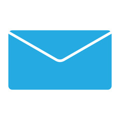 Single cut blue-coloured message icon