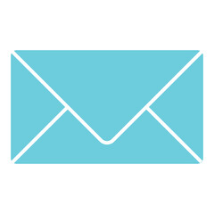 Curved corner Message cyan colored icon