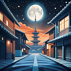 japanese street in the night