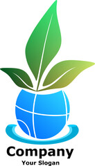 Abstract illustration. Green abstract logo design. Nature logo.