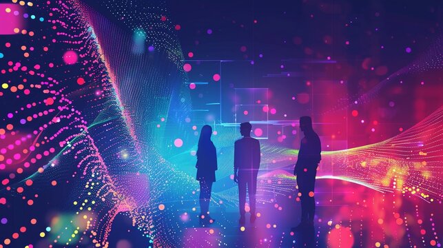 2D Illustrate of Discuss the role of interdisciplinary collaboration in advancing cyber big data flow and blockchain innovations.