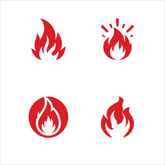 Set of fire icons minimalistic, illustrations of fire icons minimalistic 