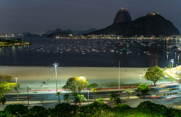 Serene Nighttime View of Rio de Janeiro s Iconic Shoreline