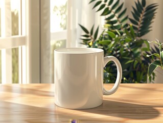 Mockup of White coffee Mug, Cozy home