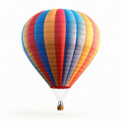 Obraz premium Colorful Hot Air Balloon Isolated on White Background for Adventure and Travel Concepts