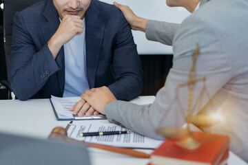 Lawyer or Legal advisers encourage clients.encouraged the client after discussing the terms of the...