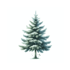 watercolor of Pine isolated on white background