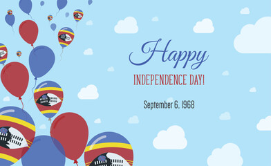 Swaziland Independence Day Sparkling Patriotic