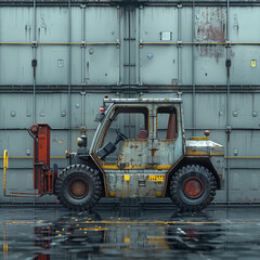 Dynamic Forklift in Sleek Silver for Precision Tasks