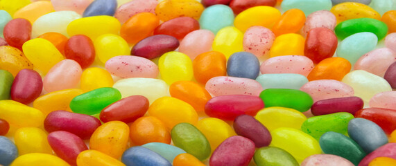 Colorful various Jelly Beans close up