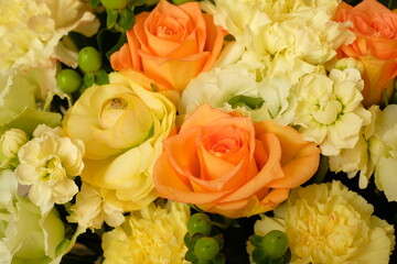 bouquet of yellow and orange roses