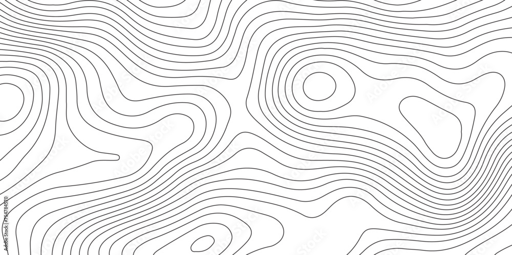 Wall mural topographic map background geographic line map pattern .panorama view black color wave curve lines .