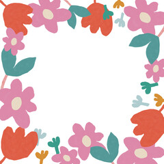 frame with flowers colorful 