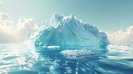 Global warming is causing the Antarctic glacier to melt due to climate change. - obrazy, fototapety, plakaty