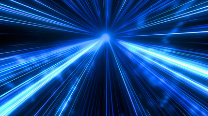 Abstract blue speed lines agains a black background