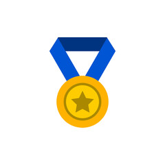 Medal Award Png Icon Flat Design Style Sport and Exercise Symbol Transparent Background. Simple Web and Mobile Illustration.