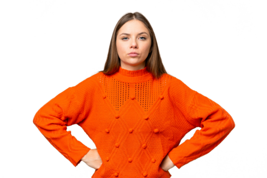 Young blonde woman over isolated chroma key background angry