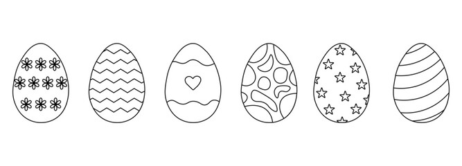 Doodle style Easter Eggs collection. Perfect for design elements Easter greetings © Iryna