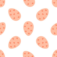 Seamless patterns with Easter eggs. Traditional religious Easter symbols. Template for fabric, wallpaper, wrapping paper