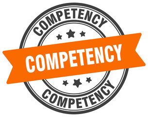 competency stamp. competency label on transparent background. round sign