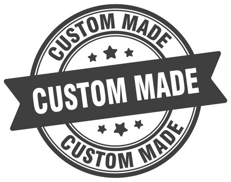 custom made stamp. custom made label on transparent background. round sign