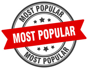most popular stamp. most popular label on transparent background. round sign © BHM