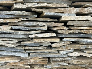 Stacked stones for construction