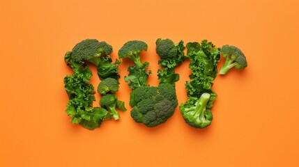 Texte de brocoli YES ! Le mot YES est composé de brocoli. Vert et brocoli sont ensemble sous la forme de l'inscription YES. Les brocolis et les verts se sont donné beaucoup de mal. 