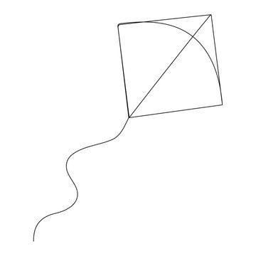 recommend clip art: Kite   continuous one line drawing of outline vector illustration
                    