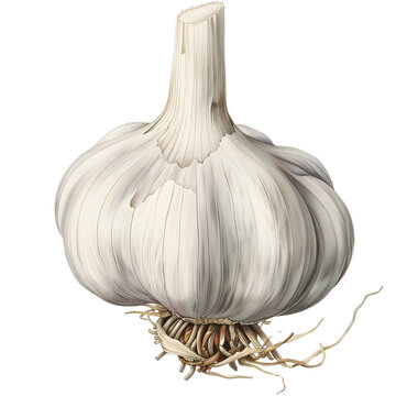 botanical illustration of a garlic